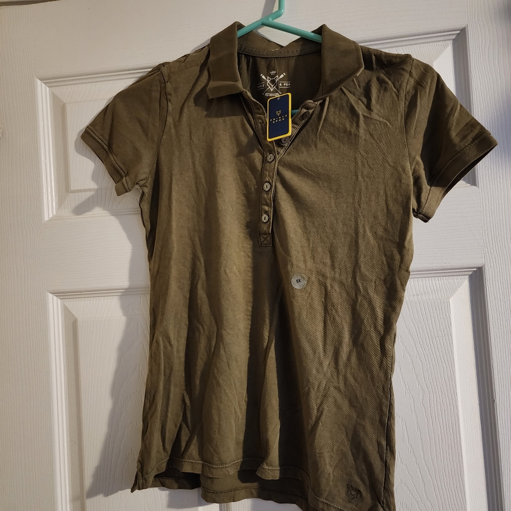 Olive drab prince and fox short sleeve XS polo